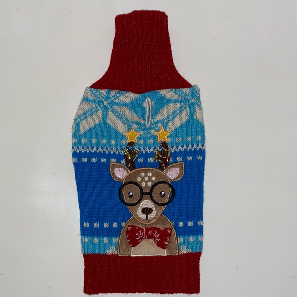 HOLIDAY TAILS - PET SWEATER - DOG/CAT - CHRISTMAS HOLIDAY WINTER - XS - 12” Long